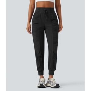 Halara Drawstring Ruched Dance Joggers Quick Dry Women’s UPF40+ Size XL Black
